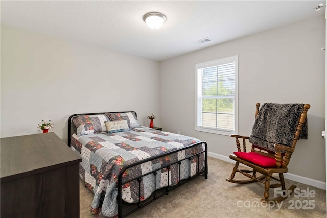 3015 Great Falls Highway, Chester, SC 29014 - bedroom featuring baseboards, light carpet, and visible vents
