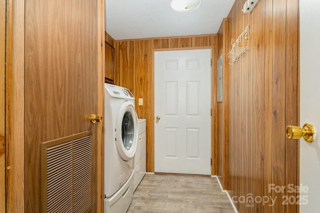 5013 Friendship Circle Rd, East Bend, NC 27018 - washroom with light wood-type flooring and wood walls