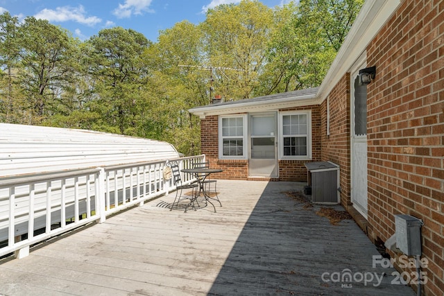 5013 Friendship Circle Rd, East Bend, NC 27018 - wooden terrace featuring outdoor dining space
