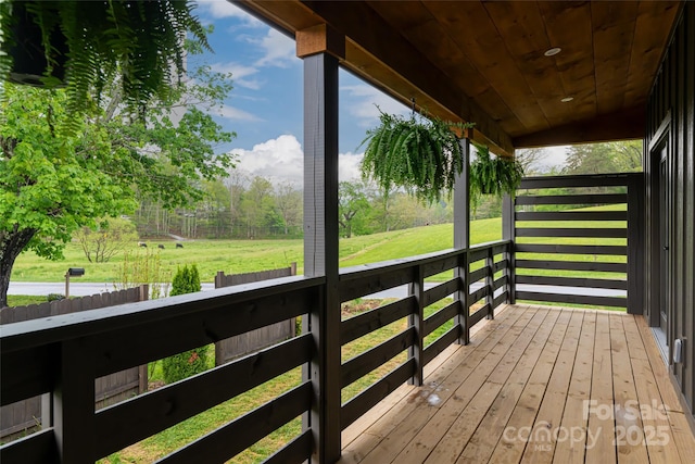 deck with a yard