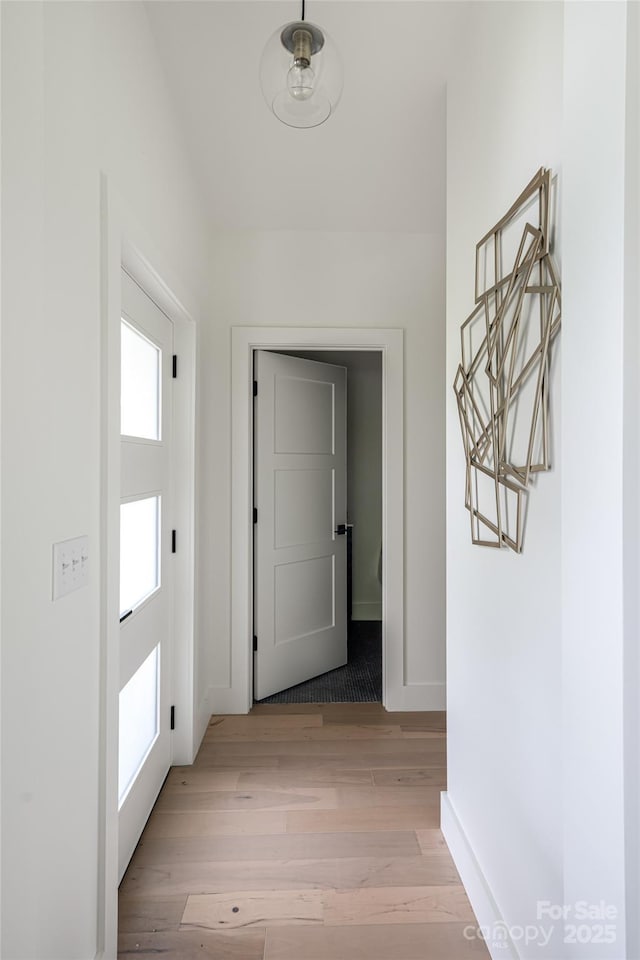 476 Upper Grassy Branch Rd, Asheville, NC 28805 - hall with light wood-type flooring and baseboards