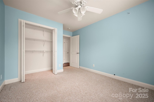 20 Foxden Dr Unit 301, Fletcher, NC 28732 - unfurnished bedroom featuring carpet floors, baseboards, ceiling fan, and a closet