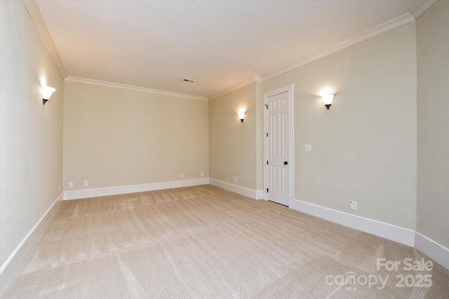 8904 Woodhall Lake Dr, Waxhaw, NC 28173 - spare room featuring light colored carpet, ornamental molding, and baseboards