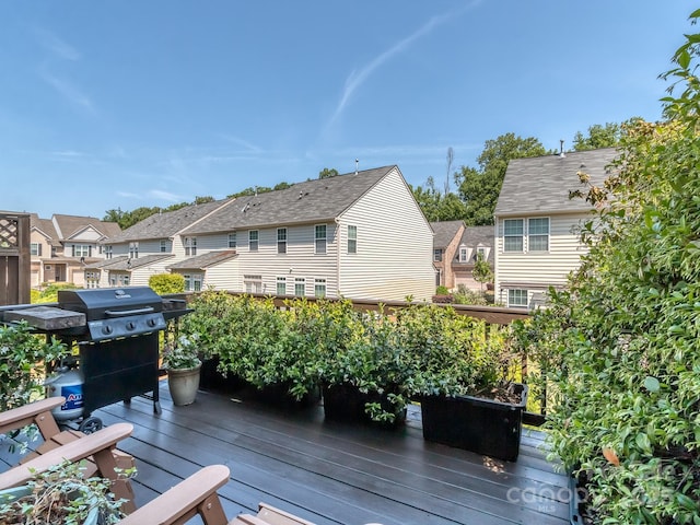 2125 Belle Vernon Ave, Charlotte, NC 28210 - deck with grilling area and a residential view