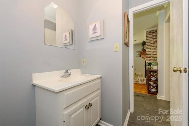 13030 Mayes Rd, Huntersville, NC 28078 - bathroom featuring baseboards and vanity