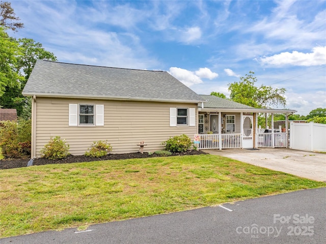 804 Rostan St SE, Valdese, NC 28690 - view of front of property with covered porch, roof with shingles, concrete driveway, and a gate
