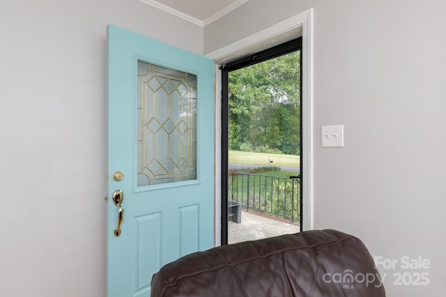 entrance foyer with ornamental molding