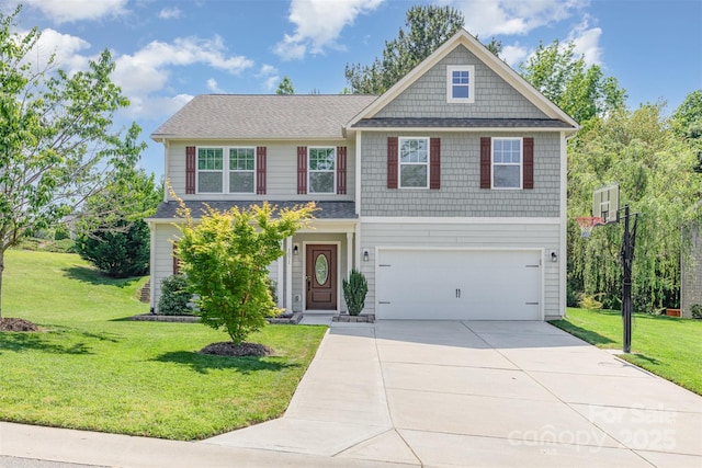 1071 Bassett Way, Fort Mill, SC 29707 - view of front of property with a garage, concrete driveway, and a front lawn