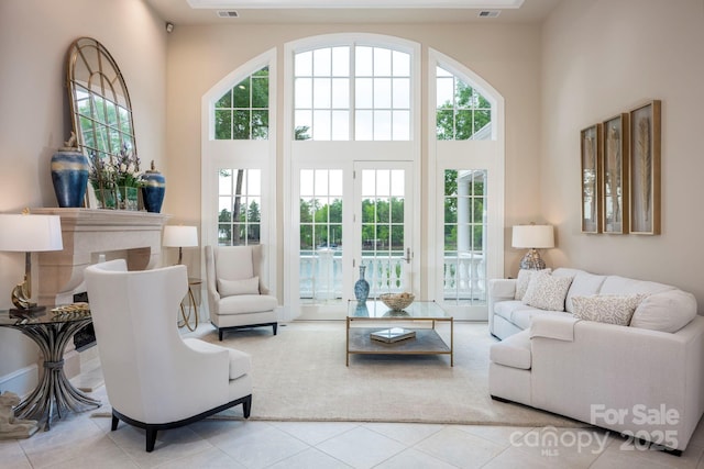 140 Lightship Dr, Mooresville, NC 28117 - tiled living area featuring a high ceiling
