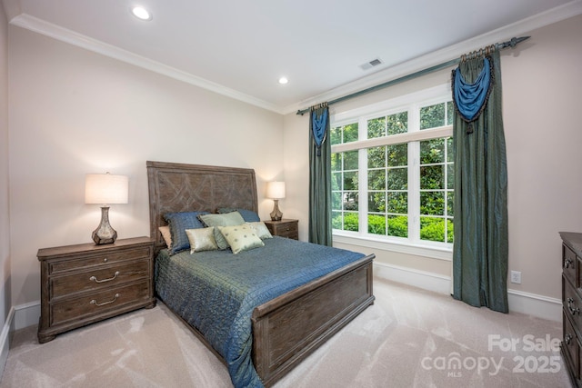 140 Lightship Dr, Mooresville, NC 28117 - bedroom featuring carpet flooring, crown molding, baseboards, and recessed lighting