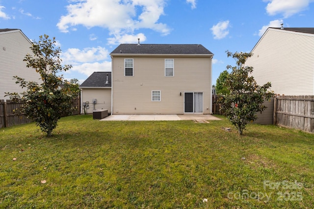 back of property featuring a patio and central air condition unit