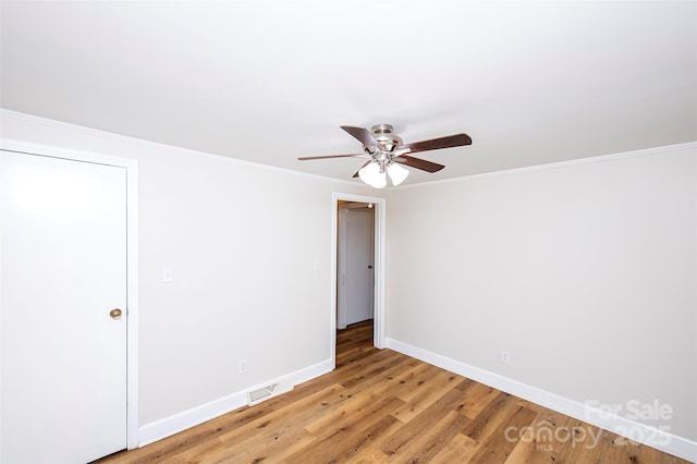 3933 Planters Pl, Indian Trail, NC 28079 - unfurnished room featuring ceiling fan, crown molding, and light wood finished floors