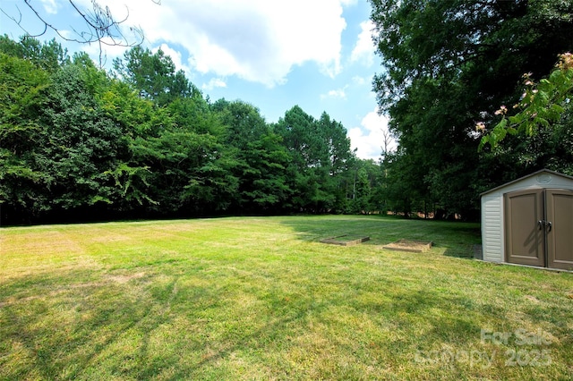 3933 Planters Pl, Indian Trail, NC 28079 - view of grassy yard featuring a storage shed