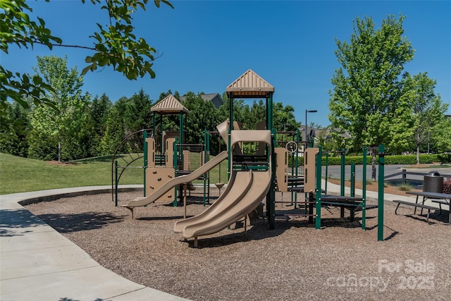 view of community jungle gym