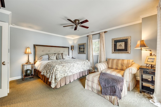 16317 Terry Ln, Huntersville, NC 28078 - bedroom with crown molding, baseboards, carpet floors, and visible vents