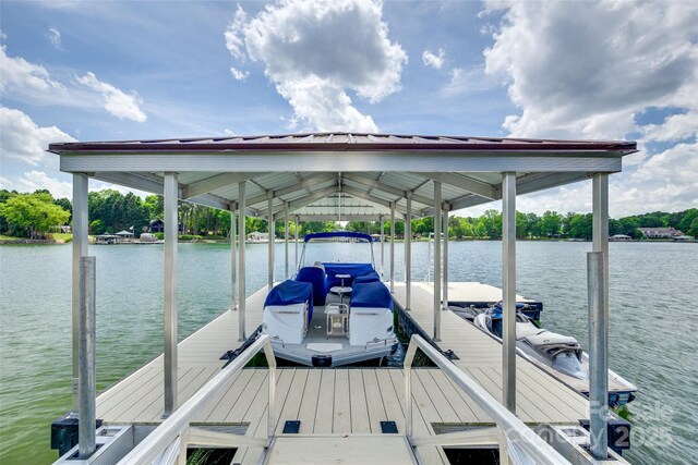 16317 Terry Ln, Huntersville, NC 28078 - dock area with a water view and boat lift