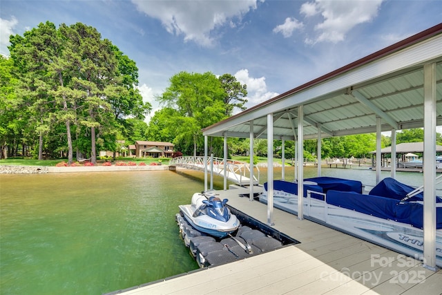 16317 Terry Ln, Huntersville, NC 28078 - view of dock with boat lift