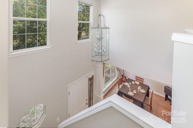 815 Clearbrook Rd, Matthews, NC 28105 - stairway featuring wood finished floors