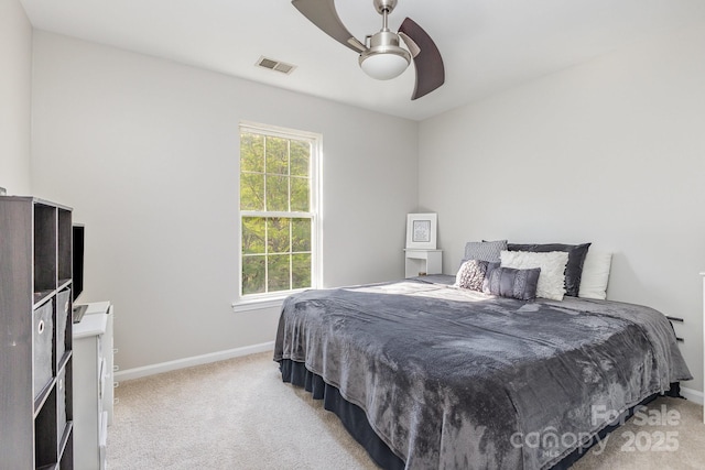 815 Clearbrook Rd, Matthews, NC 28105 - bedroom featuring baseboards, a ceiling fan, light colored carpet, and visible vents