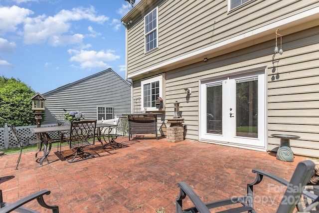 815 Clearbrook Rd, Matthews, NC 28105 - view of patio / terrace with french doors and outdoor dining area