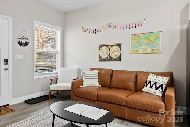106 Dalton St, Black Mountain, NC 28711 - living area with plenty of natural light, wood finished floors, and baseboards