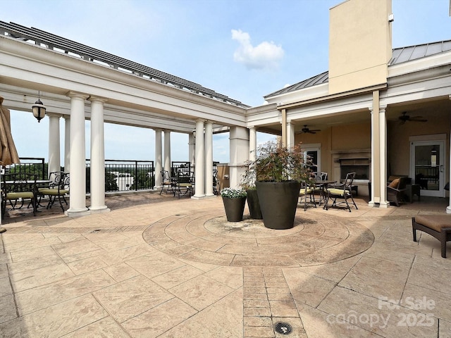 4625 Piedmont Row Dr Unit 410, Charlotte, NC 28210 - view of patio with a ceiling fan and outdoor dining space