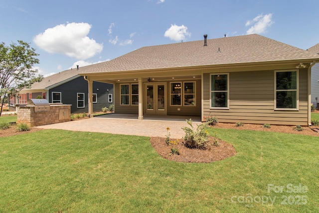 5059 Valita Rd, York, SC 29745 - rear view of property featuring a patio, exterior kitchen, and a yard