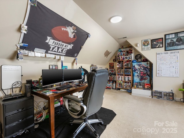 6909 Dunton St, Huntersville, NC 28078 - carpeted office space featuring visible vents and lofted ceiling
