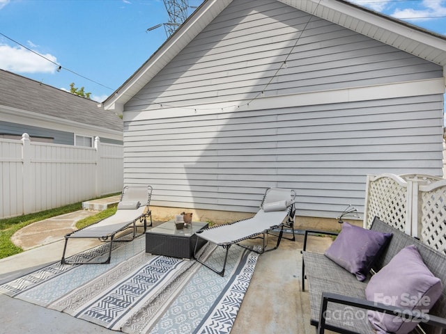 6909 Dunton St, Huntersville, NC 28078 - view of patio featuring fence and an outdoor hangout area