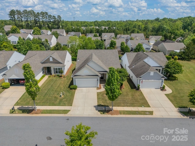 bird's eye view with a residential view