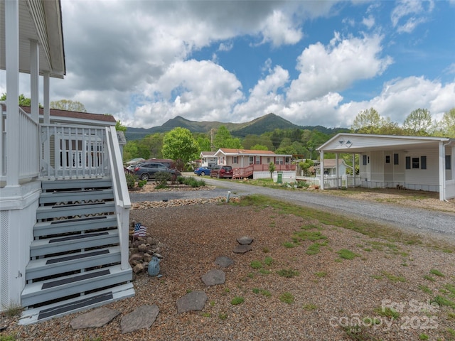 219 Pike Pt, Waynesville, NC 28785 - view of yard featuring a mountain view and stairs