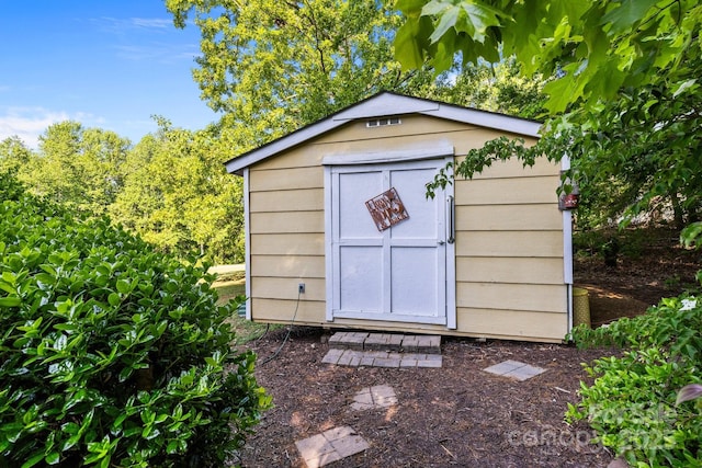 view of shed