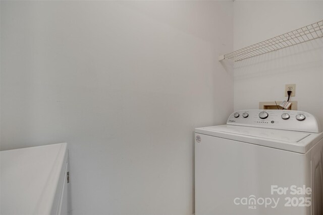 laundry area with independent washer and dryer