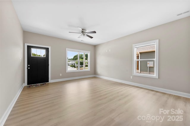 213 Benfield Rd, Kings Mountain, NC 28086 - foyer entrance featuring light wood-type flooring and ceiling fan