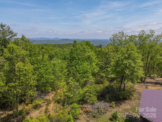 property view of mountains featuring a view of trees