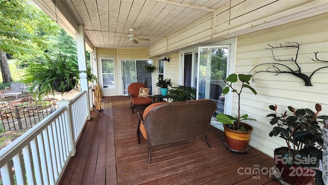 3181 Shag Bark Rd, Connelly Springs, NC 28612 - wooden terrace featuring ceiling fan