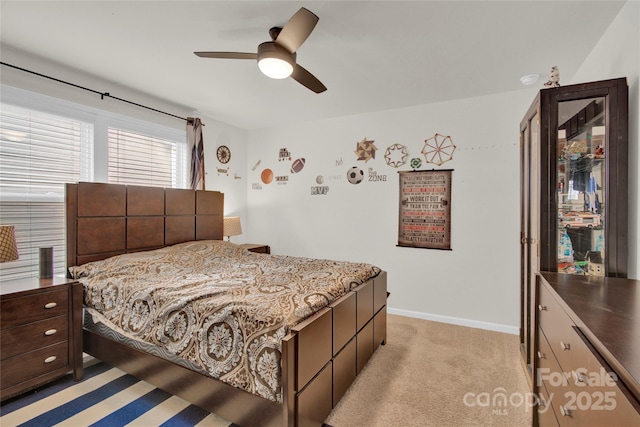 282 Fischer Rd, Fort Mill, SC 29175 - bedroom featuring light carpet, baseboards, and a ceiling fan