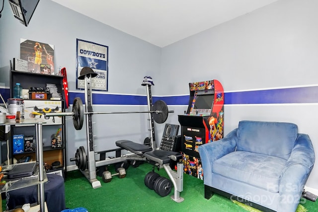 8833 Cavonnier Ln, Charlotte, NC 28216 - rec room with carpet floors