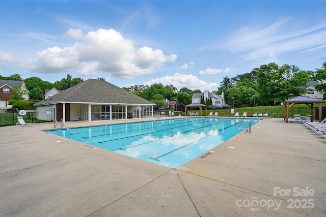 8833 Cavonnier Ln, Charlotte, NC 28216 - community pool with a gazebo and a patio