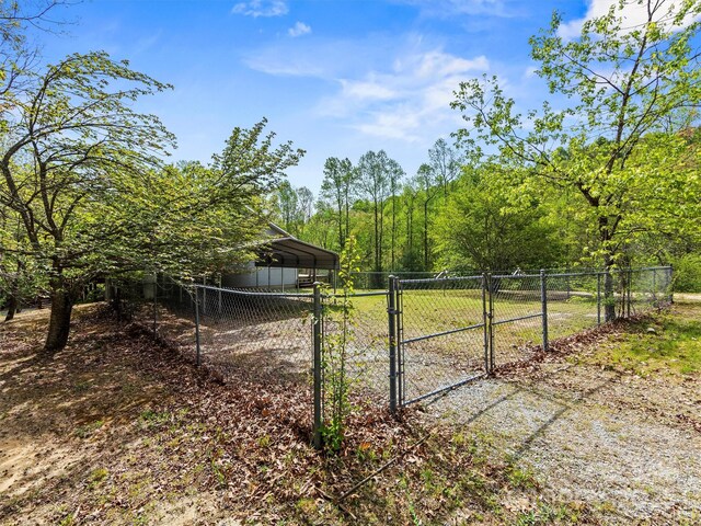316 Big Raven Ln, Saluda, NC 28773 - gate with fence and a wooded view