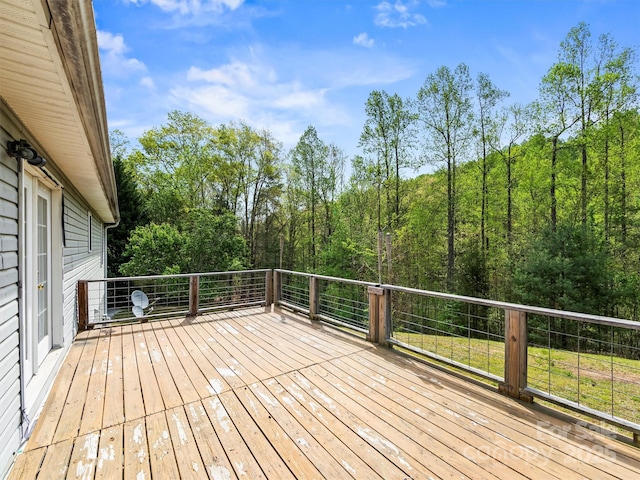 316 Big Raven Ln, Saluda, NC 28773 - wooden terrace with a forest view