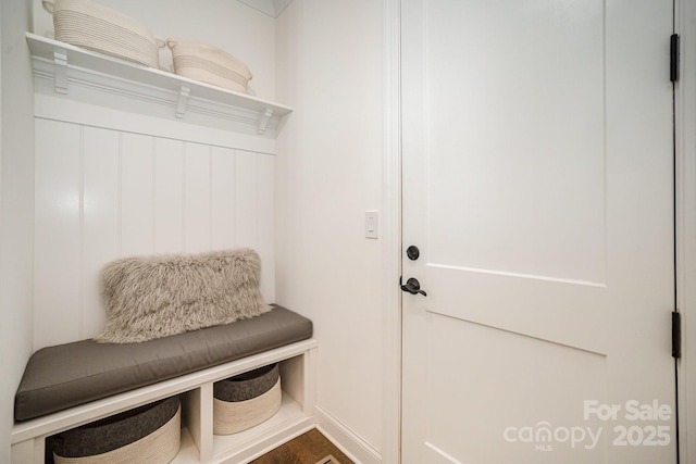 16432 Here At Last Ln, Charlotte, NC 28278 - mudroom featuring baseboards and dark wood finished floors