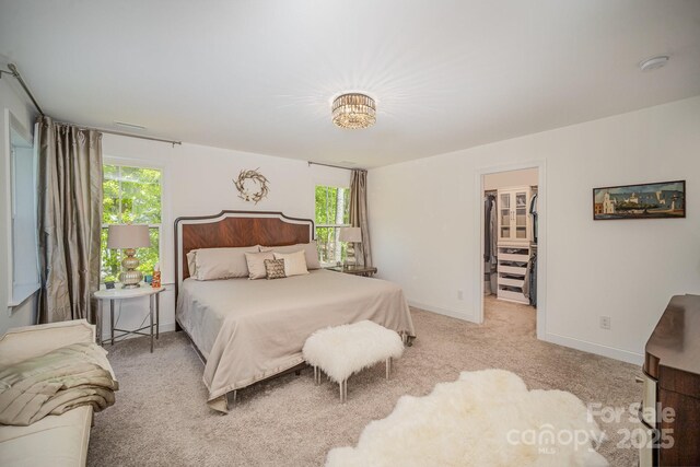 16432 Here At Last Ln, Charlotte, NC 28278 - bedroom with carpet floors, baseboards, multiple windows, and a walk in closet