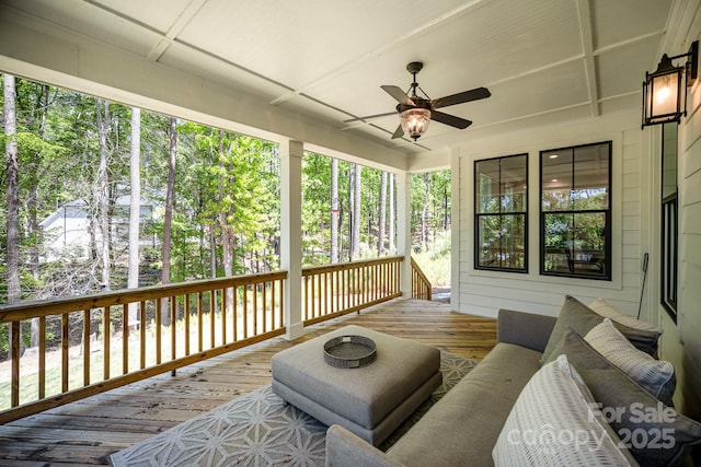 16432 Here At Last Ln, Charlotte, NC 28278 - deck featuring a ceiling fan