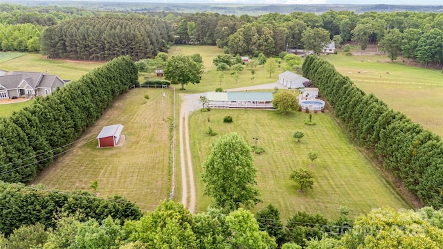 bird's eye view with a rural view