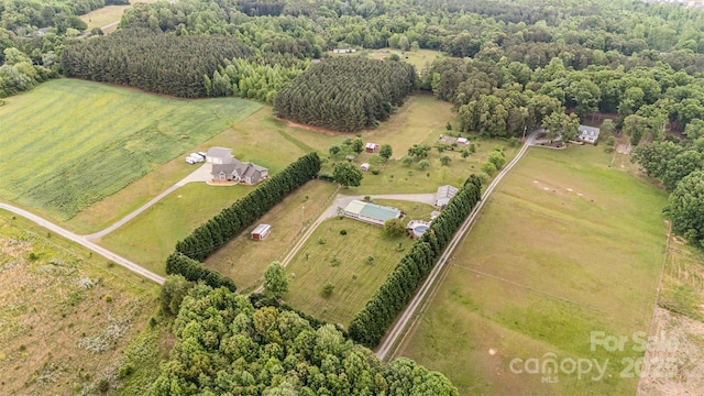 bird's eye view featuring a rural view