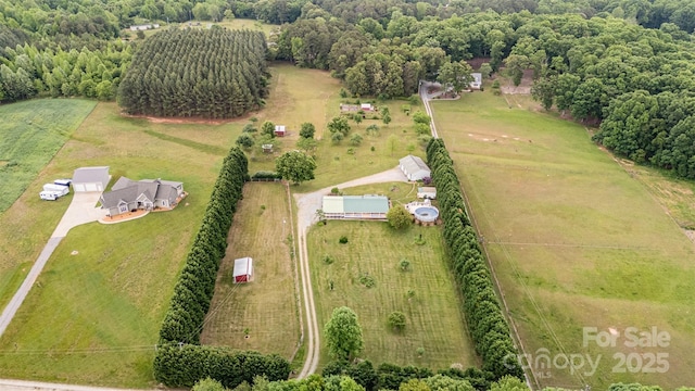 aerial view with a rural view