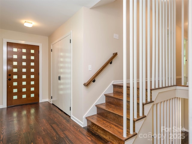 100 Ashton Ln, Brevard, NC 28712 - foyer entrance featuring dark wood-style flooring and baseboards