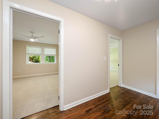 100 Ashton Ln, Brevard, NC 28712 - empty room with baseboards, dark wood-style flooring, and a ceiling fan