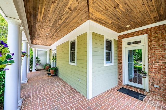 view of patio featuring covered porch